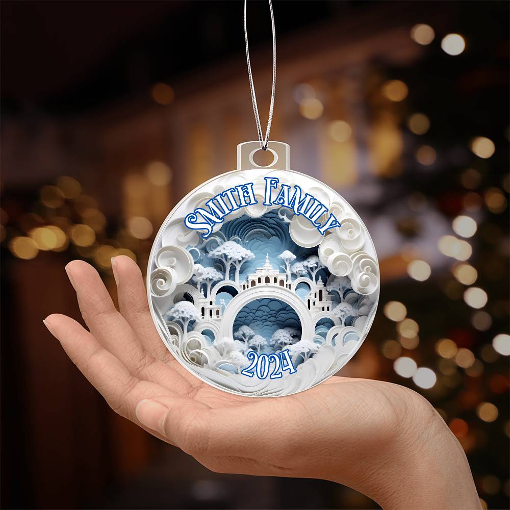 3D papercut Fantasy City-A unique keepsake with our Personalized Acrylic Ornament,Christmas,Holiday,Gift 23 - Essential Home Zone Essential Home Zone Ornaments 3D papercut Fantasy City-A unique keepsake with our Personalized Acrylic Ornament,Christmas,Holiday,Gift 23