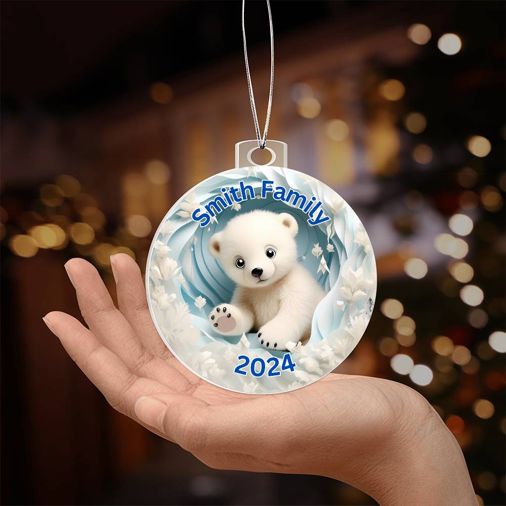 3D Papercut Bear-A unique keepsake with our Personalized Acrylic Ornament,Christmas,Holiday,Gift 20 - Essential Home Zone Essential Home Zone Ornaments 3D Papercut Bear-A unique keepsake with our Personalized Acrylic Ornament,Christmas,Holiday,Gift 20