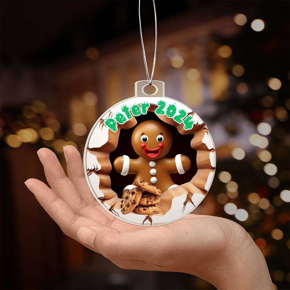 3D Gingerbread Man-A unique keepsake with our Personalized Acrylic Ornament 2 - Essential Home Zone Essential Home Zone Ornaments 3D Gingerbread Man-A unique keepsake with our Personalized Acrylic Ornament 2