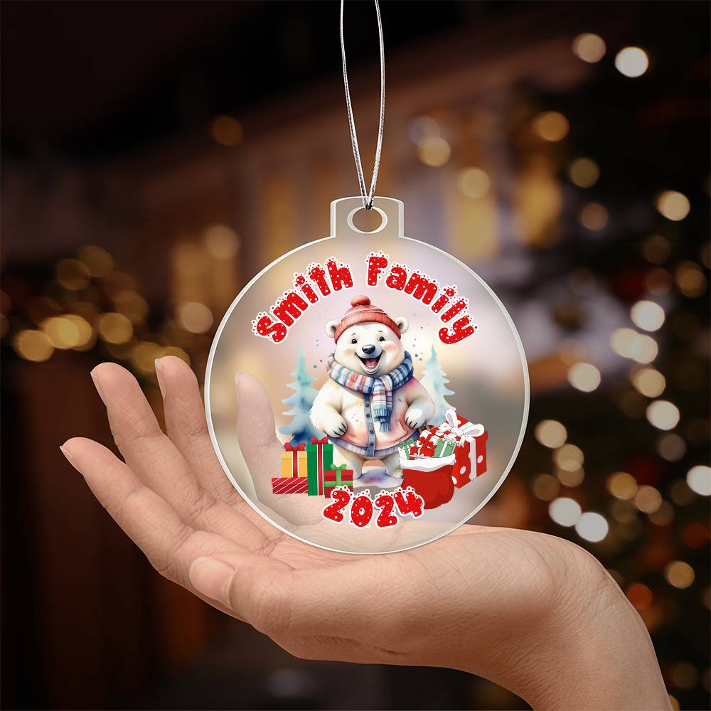 Winter Bear-A unique keepsake with our Personalized Acrylic Ornament,Christmas,Holiday,Gift 25 - Essential Home Zone Essential Home Zone Ornaments Winter Bear-A unique keepsake with our Personalized Acrylic Ornament,Christmas,Holiday,Gift 25