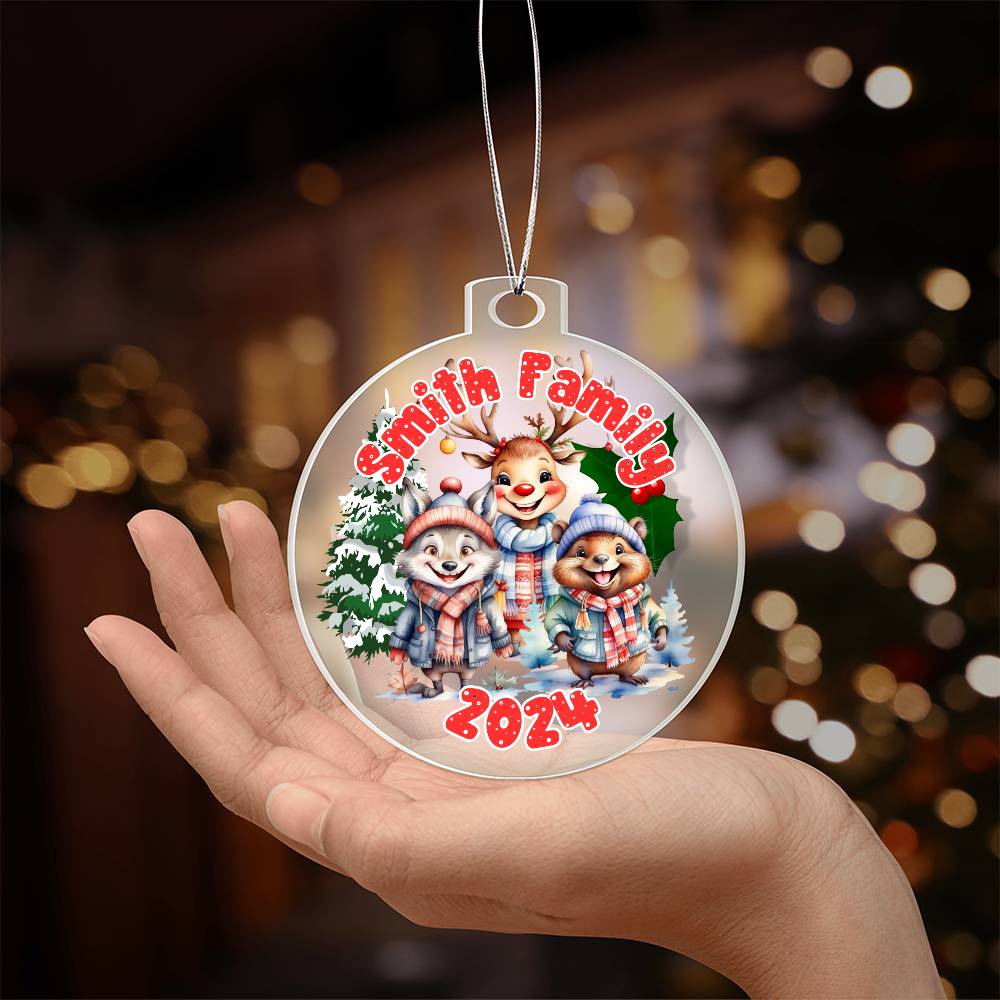 Cute Animal Friends-A unique keepsake with our Personalized Acrylic Ornament,Christmas,Gift,Holiday 30 - Essential Home Zone Essential Home Zone Ornaments Cute Animal Friends-A unique keepsake with our Personalized Acrylic Ornament,Christmas,Gift,Holiday 30