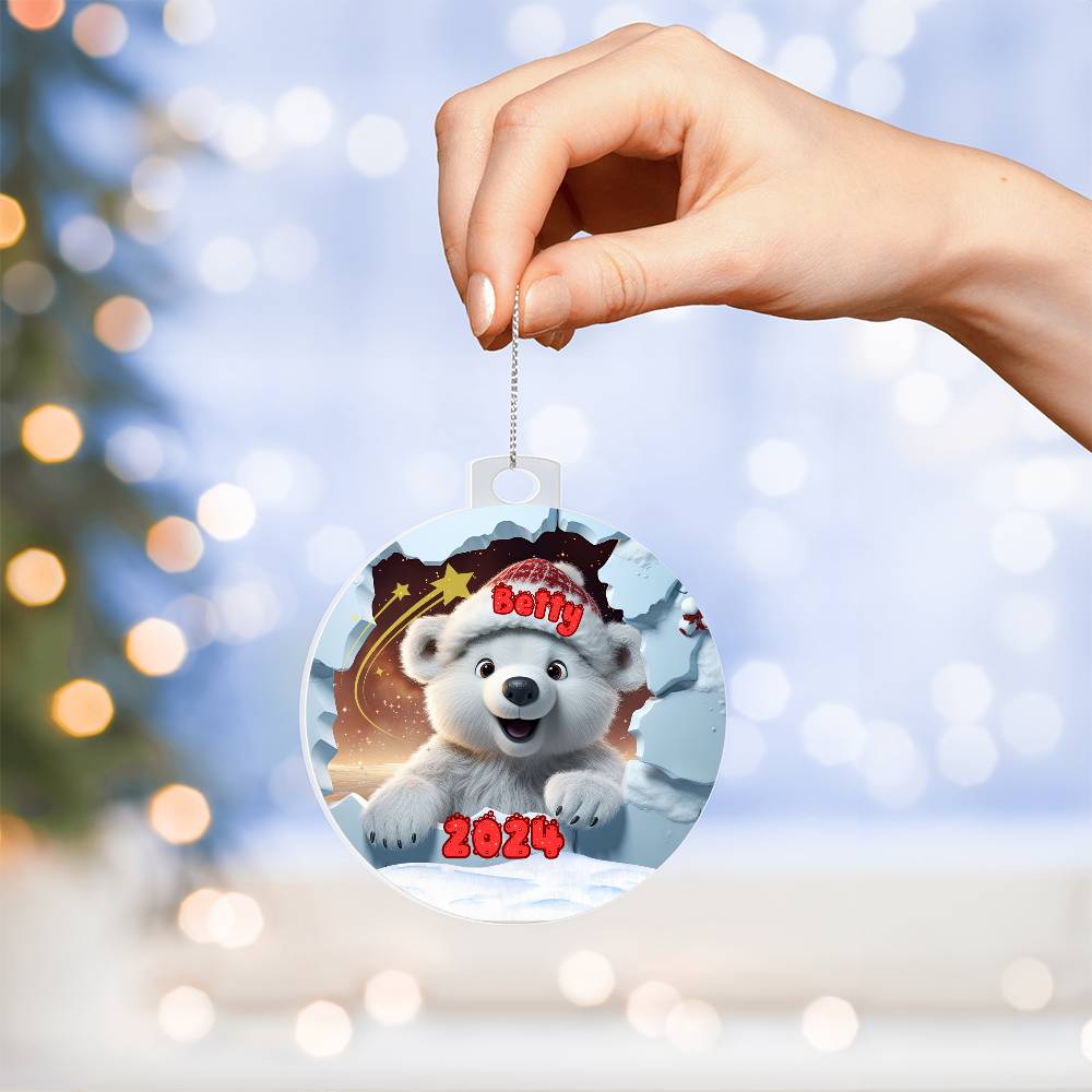 3D Bear-A unique keepsake with our Personalized Acrylic Ornament,Christmas,Holiday,Gift 4 - Essential Home Zone Essential Home Zone Ornaments 3D Bear-A unique keepsake with our Personalized Acrylic Ornament,Christmas,Holiday,Gift 4