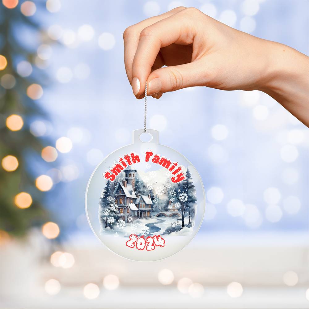 Winter Snowy Village-A unique keepsake with our Personalized Acrylic Ornament,Christmas,Holiday,Gift 11 - Essential Home Zone Essential Home Zone Ornaments Winter Snowy Village-A unique keepsake with our Personalized Acrylic Ornament,Christmas,Holiday,Gift 11