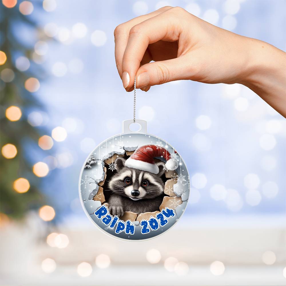 3D Racoon-A unique keepsake with our Personalized Acrylic Ornament,Christmas,Holiday,Gift 3 - Essential Home Zone Essential Home Zone Ornaments 3D Racoon-A unique keepsake with our Personalized Acrylic Ornament,Christmas,Holiday,Gift 3