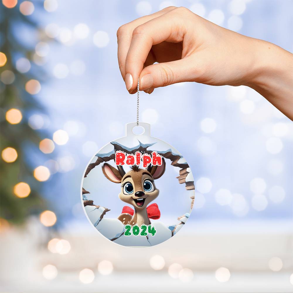 3D Reindeer-A unique keepsake with our Personalized Acrylic Ornament,Christmas,Holiday,Gift 6 - Essential Home Zone Essential Home Zone Ornaments 3D Reindeer-A unique keepsake with our Personalized Acrylic Ornament,Christmas,Holiday,Gift 6