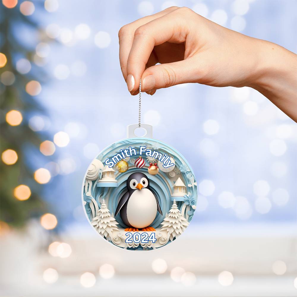 3D Papercut Penguin-A unique keepsake with our Personalized Acrylic Ornament,Christmas,Holiday,Gift 17 - Essential Home Zone Essential Home Zone Ornaments 3D Papercut Penguin-A unique keepsake with our Personalized Acrylic Ornament,Christmas,Holiday,Gift 17