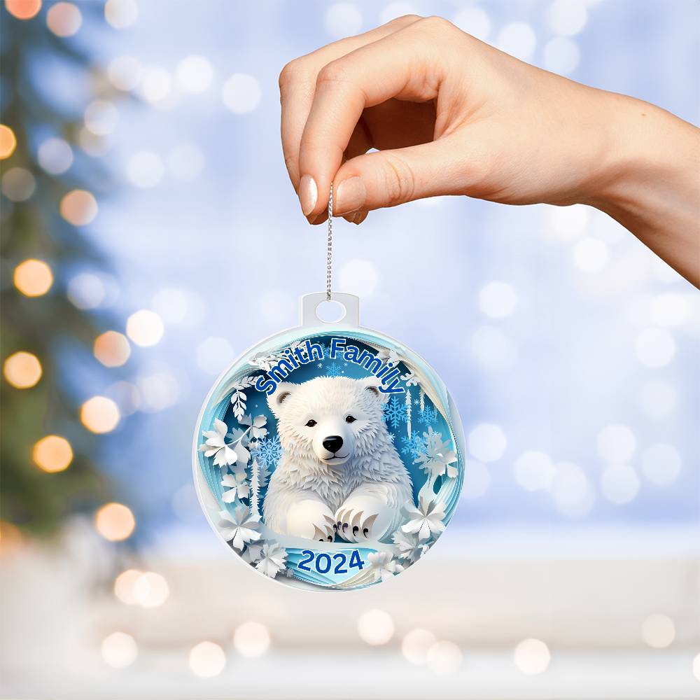 3D Papercut Bear-A unique keepsake with our Personalized Acrylic Ornament,Christmas,Holiday,Gift 18 - Essential Home Zone Essential Home Zone Ornaments 3D Papercut Bear-A unique keepsake with our Personalized Acrylic Ornament,Christmas,Holiday,Gift 18