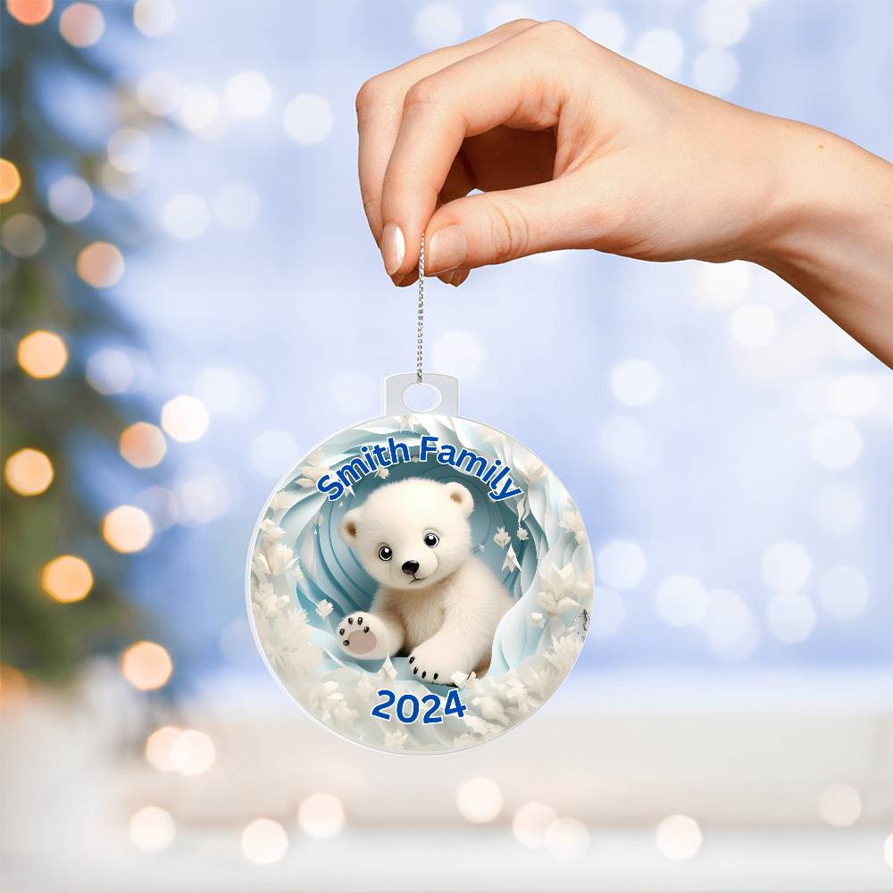 3D Papercut Bear-A unique keepsake with our Personalized Acrylic Ornament,Christmas,Holiday,Gift 20 - Essential Home Zone Essential Home Zone Ornaments 3D Papercut Bear-A unique keepsake with our Personalized Acrylic Ornament,Christmas,Holiday,Gift 20