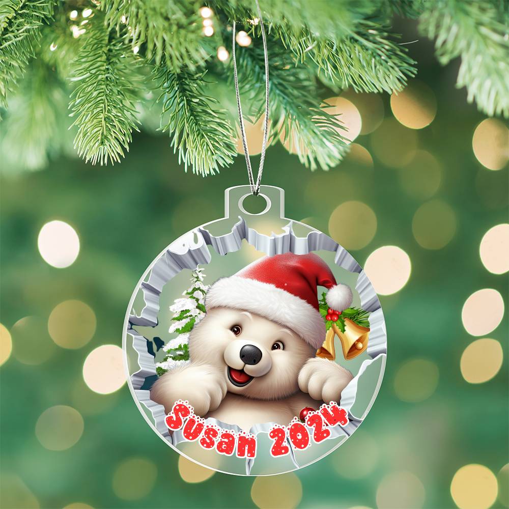 3D bear-A unique keepsake with our Personalized Acrylic Ornament 1 - Essential Home Zone Essential Home Zone Ornaments 3D bear-A unique keepsake with our Personalized Acrylic Ornament 1