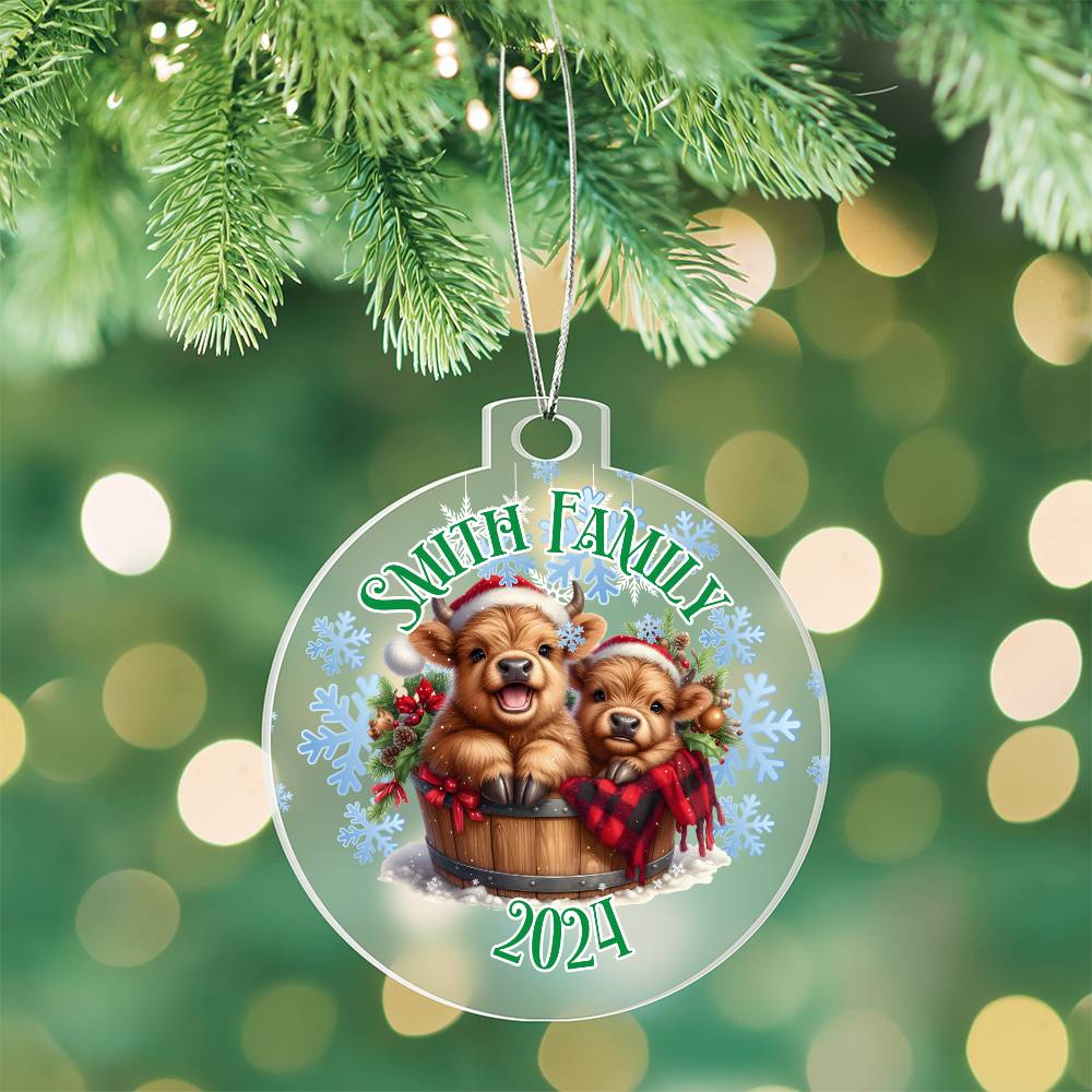 Cute Winter Baby Highland Cows-A unique keepsake with our Personalized Acrylic Ornament,Christmas,Gift 35 - Essential Home Zone Essential Home Zone Ornaments Cute Winter Baby Highland Cows-A unique keepsake with our Personalized Acrylic Ornament,Christmas,Gift 35