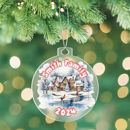 Winter Village-A unique keepsake with our Personalized Acrylic Ornament,Christmas,Holiday,Gift 13 - Essential Home Zone Essential Home Zone Acrylic Ornament Ornaments Winter Village-A unique keepsake with our Personalized Acrylic Ornament,Christmas,Holiday,Gift 13