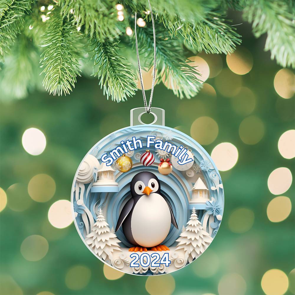 3D Papercut Penguin-A unique keepsake with our Personalized Acrylic Ornament,Christmas,Holiday,Gift 17 - Essential Home Zone Essential Home Zone Acrylic Ornament Ornaments 3D Papercut Penguin-A unique keepsake with our Personalized Acrylic Ornament,Christmas,Holiday,Gift 17