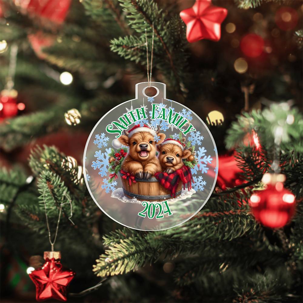 Cute Winter Baby Highland Cows-A unique keepsake with our Personalized Acrylic Ornament,Christmas,Gift 35 - Essential Home Zone Essential Home Zone Acrylic Ornament Ornaments Cute Winter Baby Highland Cows-A unique keepsake with our Personalized Acrylic Ornament,Christmas,Gift 35