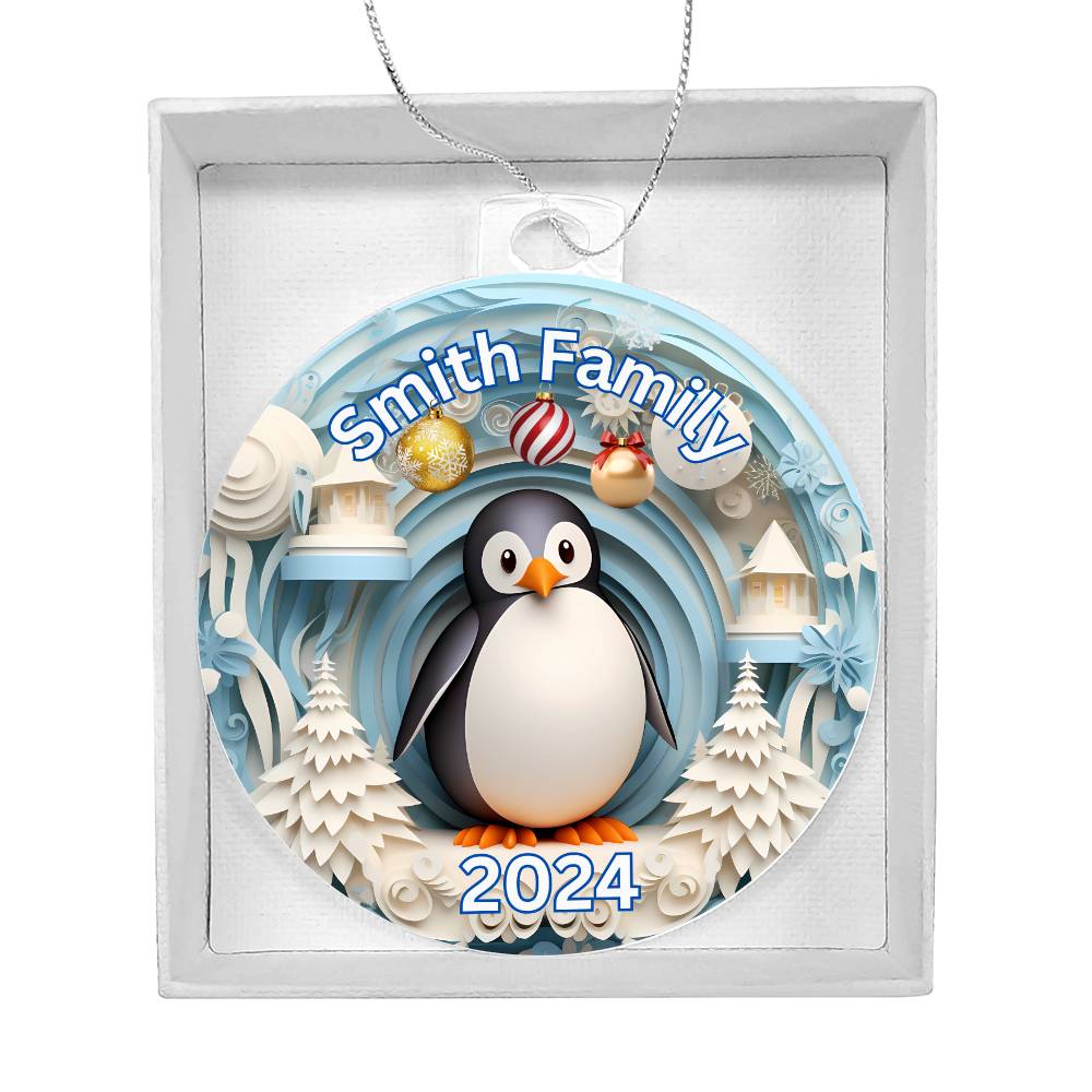 3D Papercut Penguin-A unique keepsake with our Personalized Acrylic Ornament,Christmas,Holiday,Gift 17 - Essential Home Zone Essential Home Zone Ornaments 3D Papercut Penguin-A unique keepsake with our Personalized Acrylic Ornament,Christmas,Holiday,Gift 17