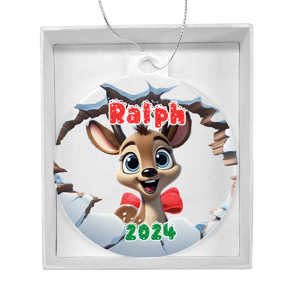 3D Reindeer-A unique keepsake with our Personalized Acrylic Ornament,Christmas,Holiday,Gift 6 - Essential Home Zone Essential Home Zone Ornaments 3D Reindeer-A unique keepsake with our Personalized Acrylic Ornament,Christmas,Holiday,Gift 6