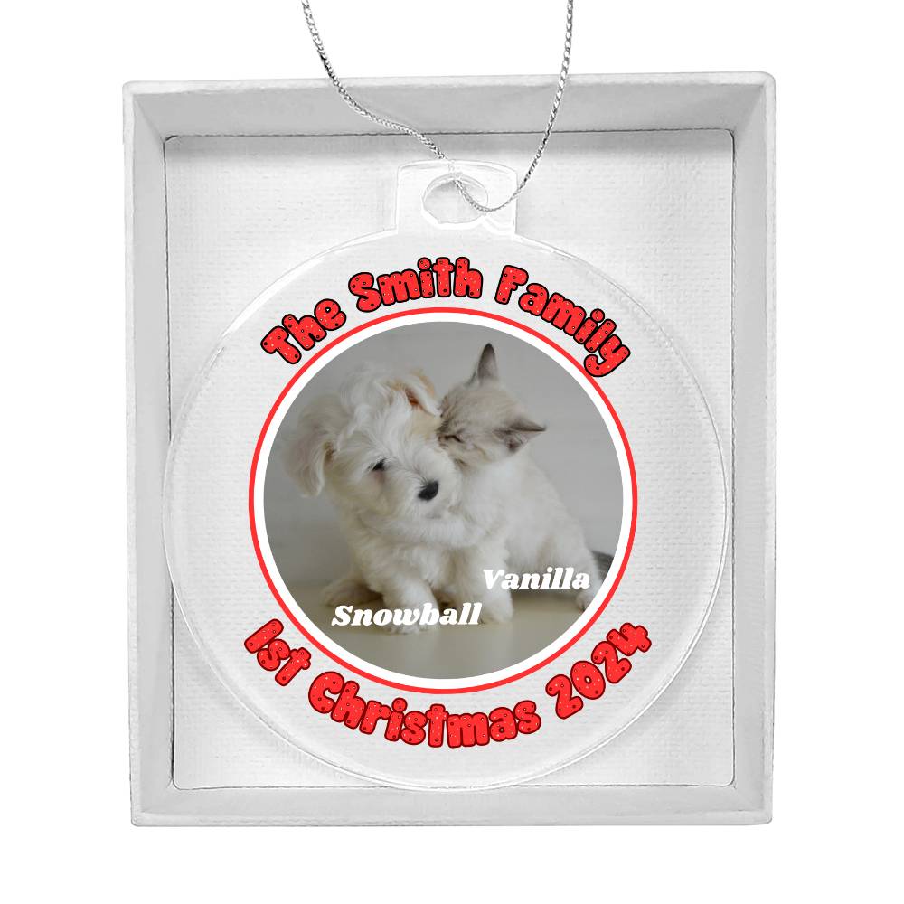 New Pet Parents 1st Christmas-A unique keepsake with our Personalized Acrylic Ornament,Christmas,Gift,Holiday 42 - Essential Home Zone Essential Home Zone Acrylic Ornament with Gift Box Ornaments New Pet Parents 1st Christmas-A unique keepsake with our Personalized Acrylic Ornament,Christmas,Gift,Holiday 42