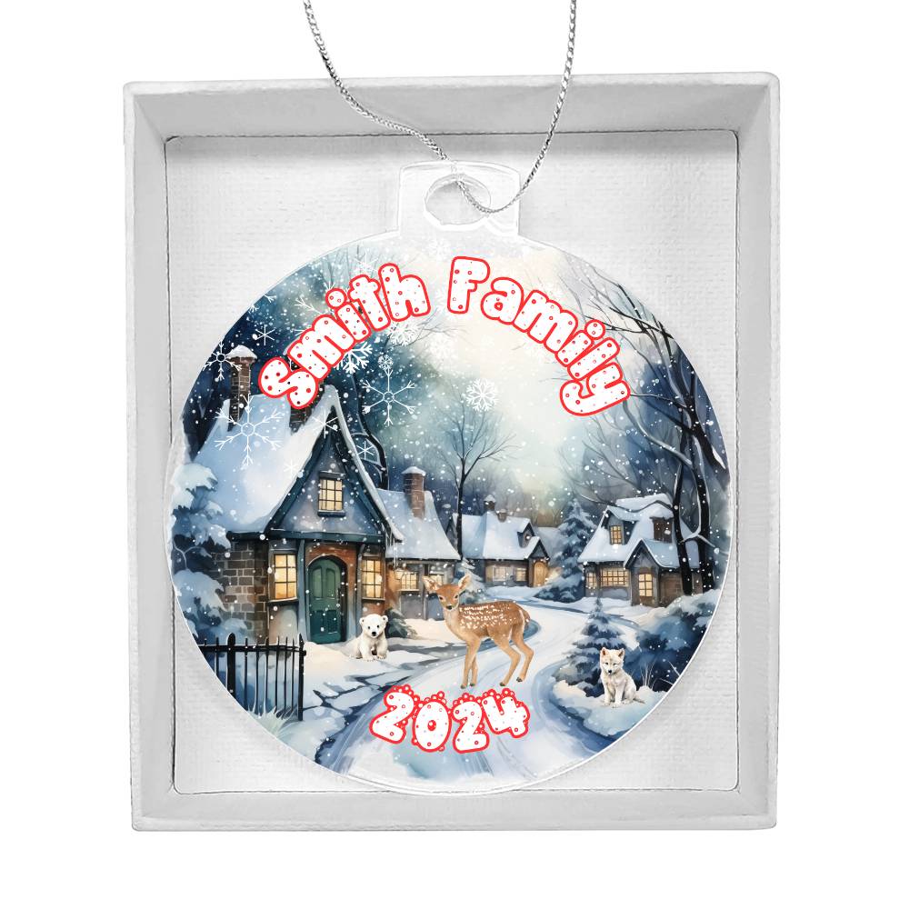 Snowy Winter Village-A unique keepsake with our Personalized Acrylic Ornament,Christmas,Holiday,Gift 14 - Essential Home Zone Essential Home Zone Ornaments Snowy Winter Village-A unique keepsake with our Personalized Acrylic Ornament,Christmas,Holiday,Gift 14