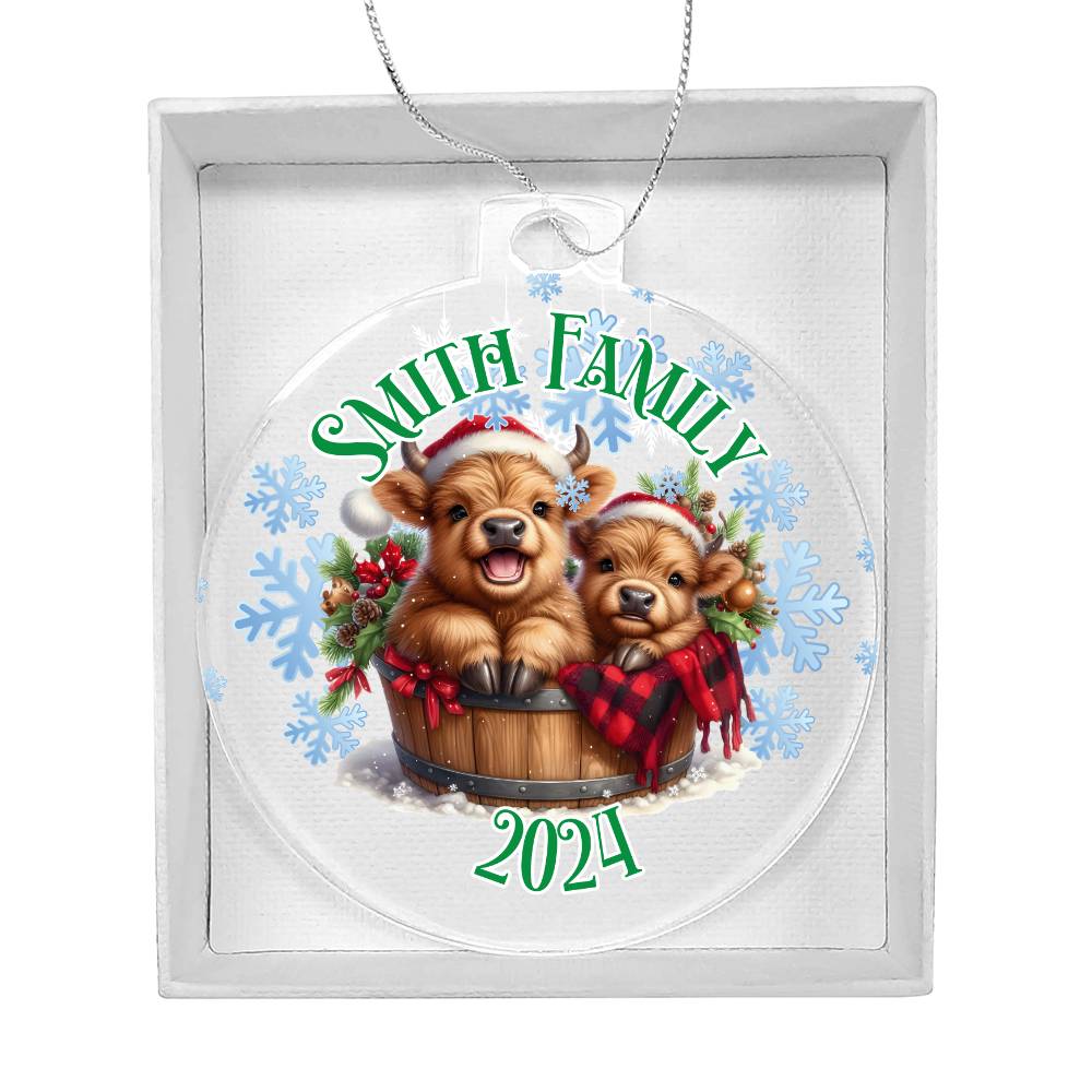 Cute Winter Baby Highland Cows-A unique keepsake with our Personalized Acrylic Ornament,Christmas,Gift 35 - Essential Home Zone Essential Home Zone Ornaments Cute Winter Baby Highland Cows-A unique keepsake with our Personalized Acrylic Ornament,Christmas,Gift 35