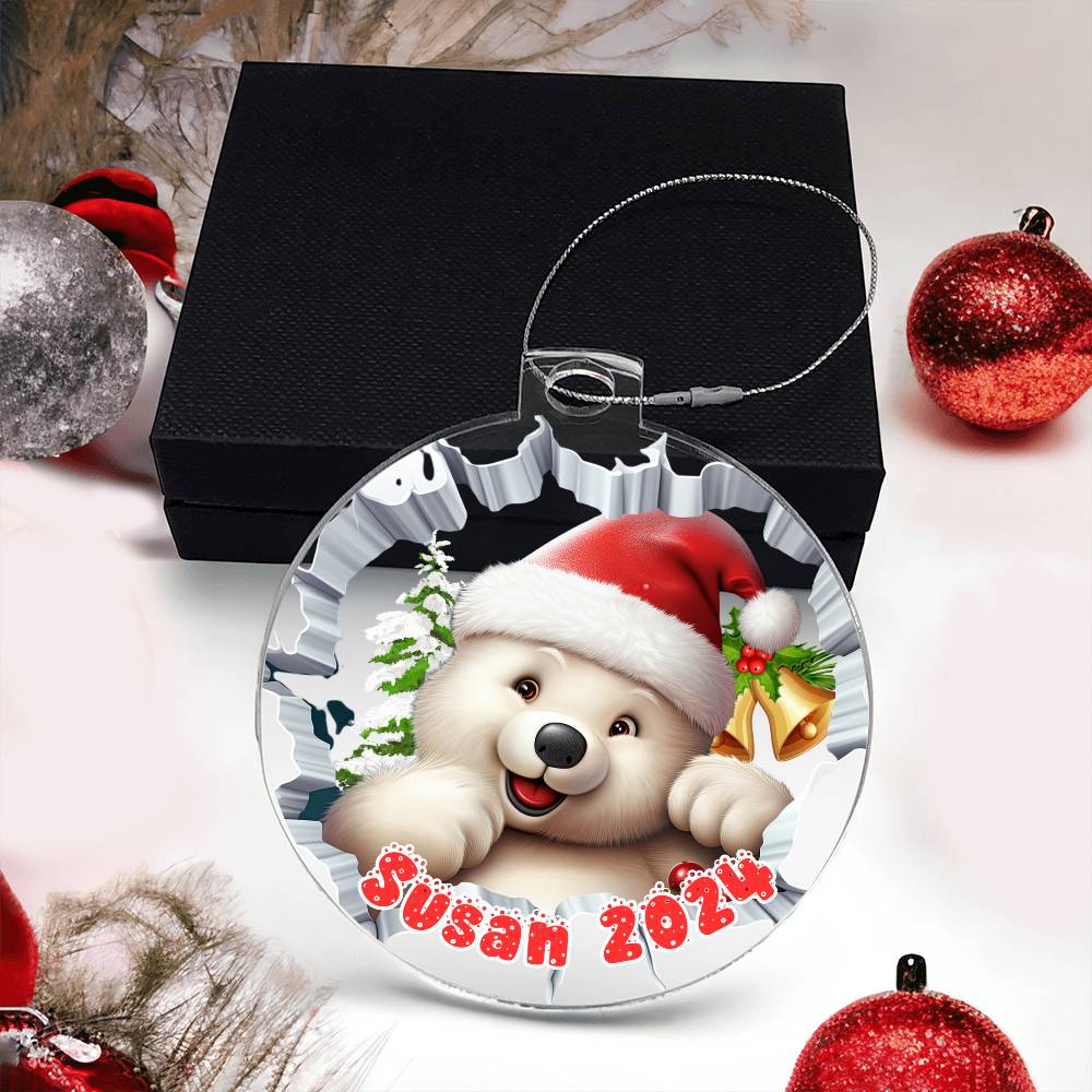 3D bear-A unique keepsake with our Personalized Acrylic Ornament 1 - Essential Home Zone Essential Home Zone Ornaments 3D bear-A unique keepsake with our Personalized Acrylic Ornament 1