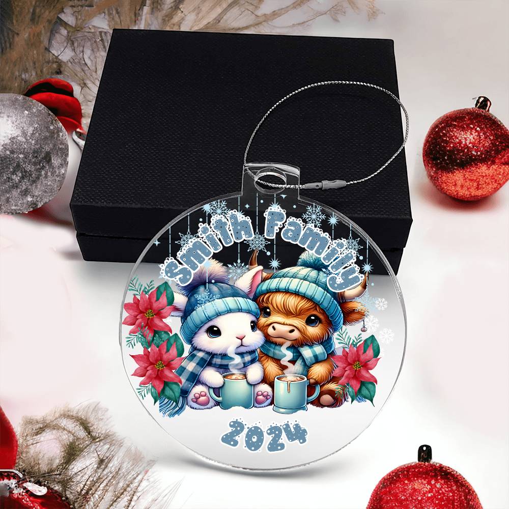 Baby Highland Cow and Bunny-A unique keepsake with our Personalized Acrylic Ornament,Christmas,Gift,Holiday 34 - Essential Home Zone Essential Home Zone Ornaments Baby Highland Cow and Bunny-A unique keepsake with our Personalized Acrylic Ornament,Christmas,Gift,Holiday 34