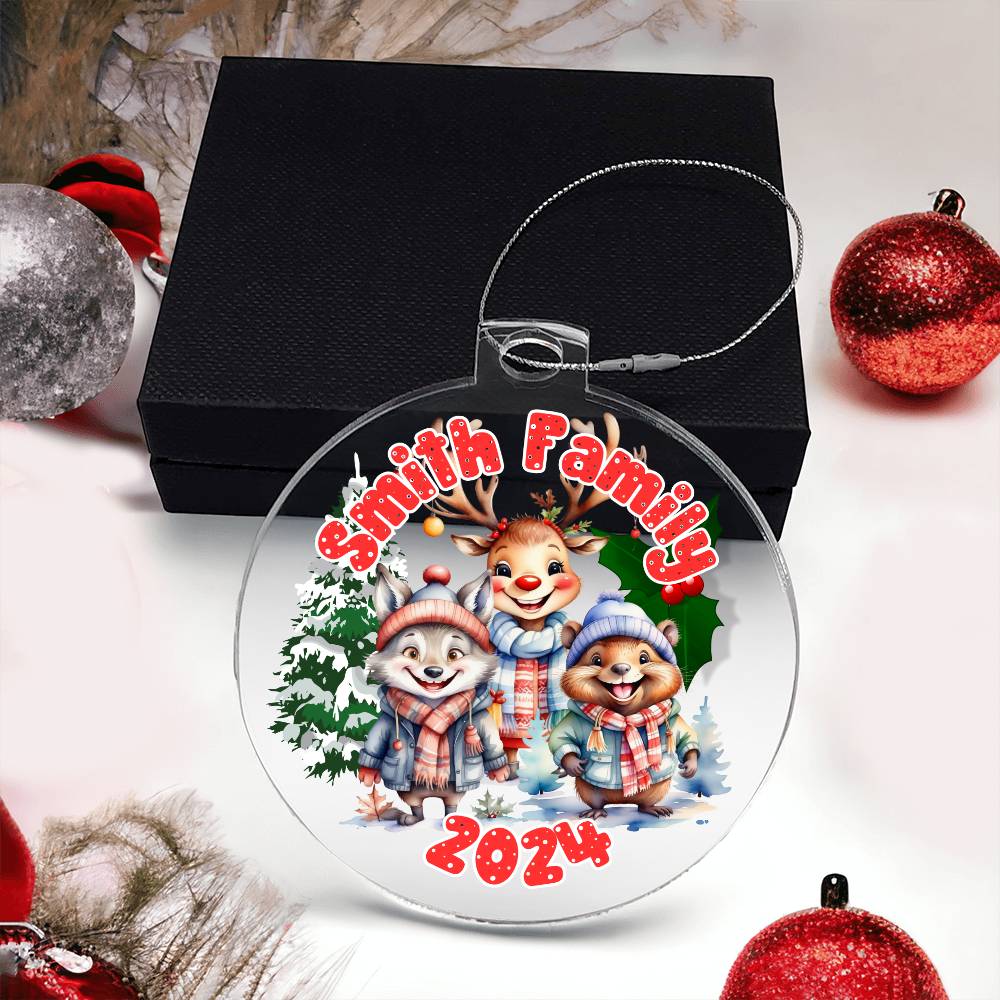 Cute Animal Friends-A unique keepsake with our Personalized Acrylic Ornament,Christmas,Gift,Holiday 30 - Essential Home Zone Essential Home Zone Ornaments Cute Animal Friends-A unique keepsake with our Personalized Acrylic Ornament,Christmas,Gift,Holiday 30