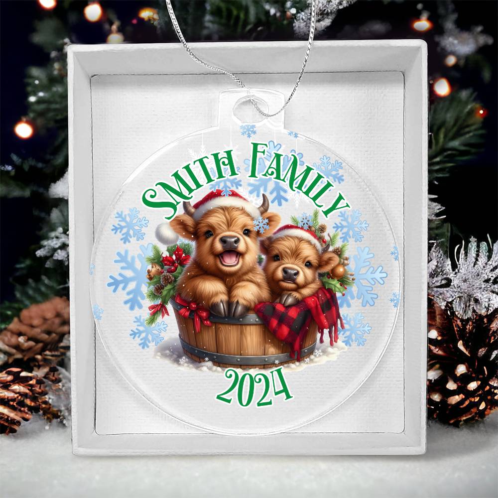 Cute Winter Baby Highland Cows-A unique keepsake with our Personalized Acrylic Ornament,Christmas,Gift 35 - Essential Home Zone Essential Home Zone Ornaments Cute Winter Baby Highland Cows-A unique keepsake with our Personalized Acrylic Ornament,Christmas,Gift 35