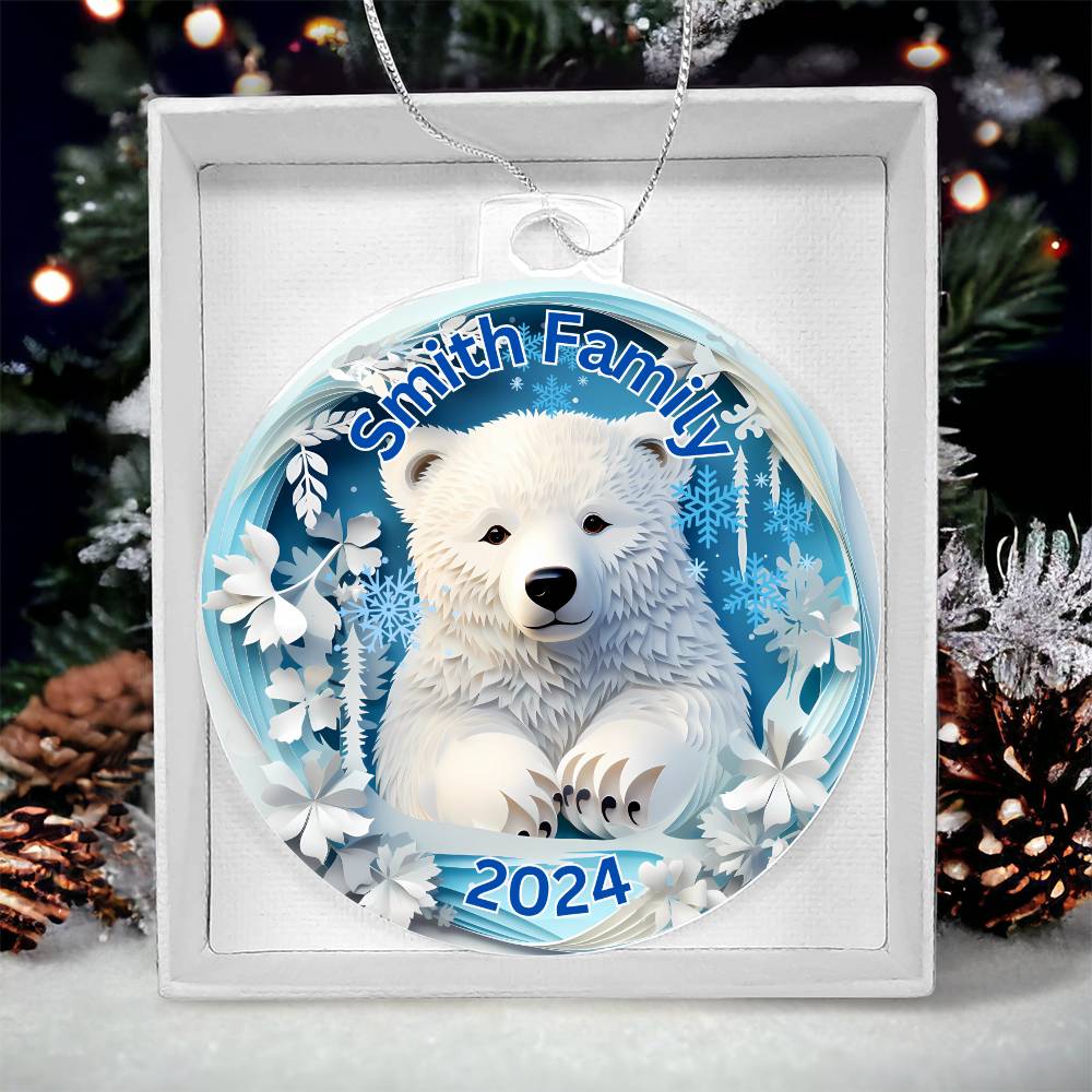 3D Papercut Bear-A unique keepsake with our Personalized Acrylic Ornament,Christmas,Holiday,Gift 18 - Essential Home Zone Essential Home Zone Acrylic Ornament with Gift Box Ornaments 3D Papercut Bear-A unique keepsake with our Personalized Acrylic Ornament,Christmas,Holiday,Gift 18