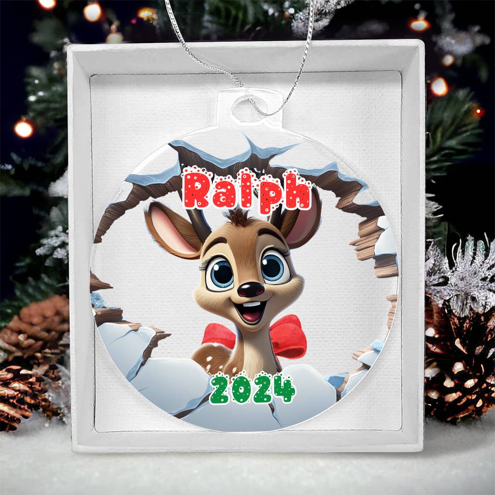 3D Reindeer-A unique keepsake with our Personalized Acrylic Ornament,Christmas,Holiday,Gift 6 - Essential Home Zone Essential Home Zone Acrylic Ornament with Gift Box Ornaments 3D Reindeer-A unique keepsake with our Personalized Acrylic Ornament,Christmas,Holiday,Gift 6