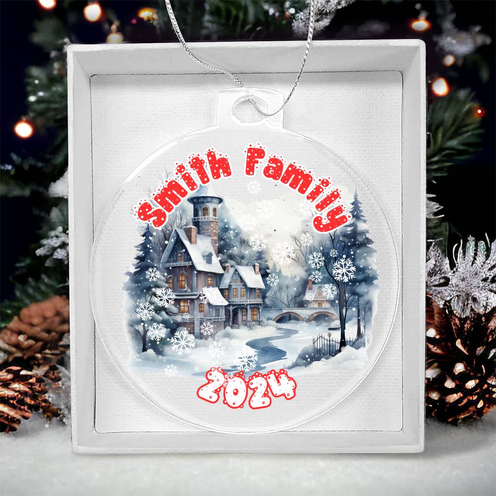 Winter Snowy Village-A unique keepsake with our Personalized Acrylic Ornament,Christmas,Holiday,Gift 11 - Essential Home Zone Essential Home Zone Acrylic Ornament with Gift Box Ornaments Winter Snowy Village-A unique keepsake with our Personalized Acrylic Ornament,Christmas,Holiday,Gift 11