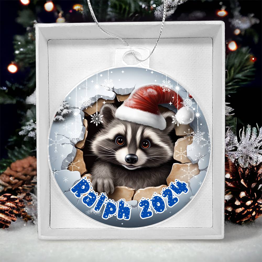 3D Racoon-A unique keepsake with our Personalized Acrylic Ornament,Christmas,Holiday,Gift 3 - Essential Home Zone Essential Home Zone Acrylic Ornament with Gift Box Ornaments 3D Racoon-A unique keepsake with our Personalized Acrylic Ornament,Christmas,Holiday,Gift 3