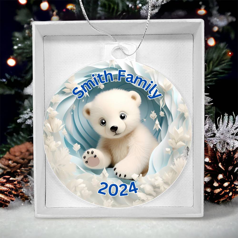 3D Papercut Bear-A unique keepsake with our Personalized Acrylic Ornament,Christmas,Holiday,Gift 20 - Essential Home Zone Essential Home Zone Acrylic Ornament with Gift Box Ornaments 3D Papercut Bear-A unique keepsake with our Personalized Acrylic Ornament,Christmas,Holiday,Gift 20