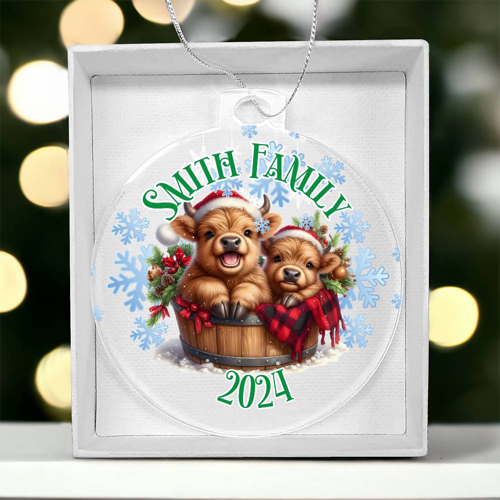 Cute Winter Baby Highland Cows-A unique keepsake with our Personalized Acrylic Ornament,Christmas,Gift 35 - Essential Home Zone Essential Home Zone Ornaments Cute Winter Baby Highland Cows-A unique keepsake with our Personalized Acrylic Ornament,Christmas,Gift 35