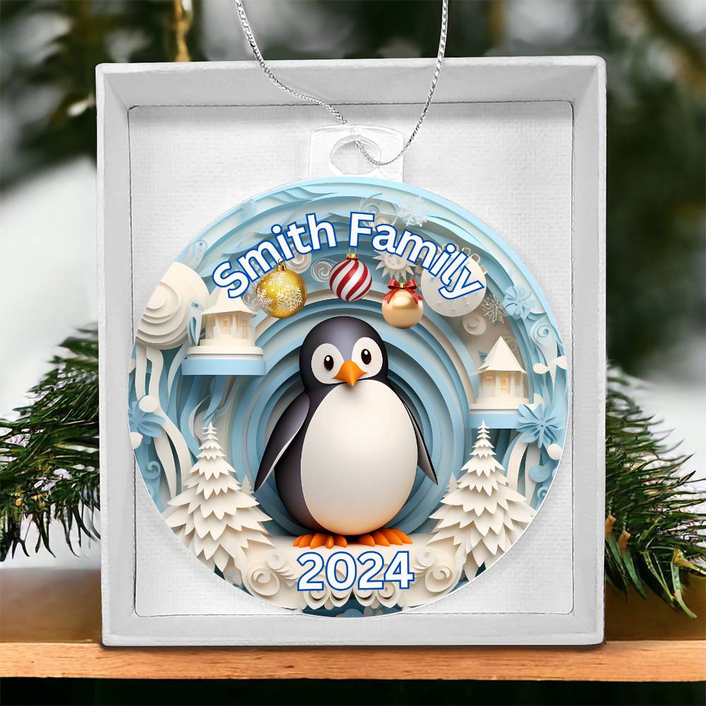 3D Papercut Penguin-A unique keepsake with our Personalized Acrylic Ornament,Christmas,Holiday,Gift 17 - Essential Home Zone Essential Home Zone Ornaments 3D Papercut Penguin-A unique keepsake with our Personalized Acrylic Ornament,Christmas,Holiday,Gift 17