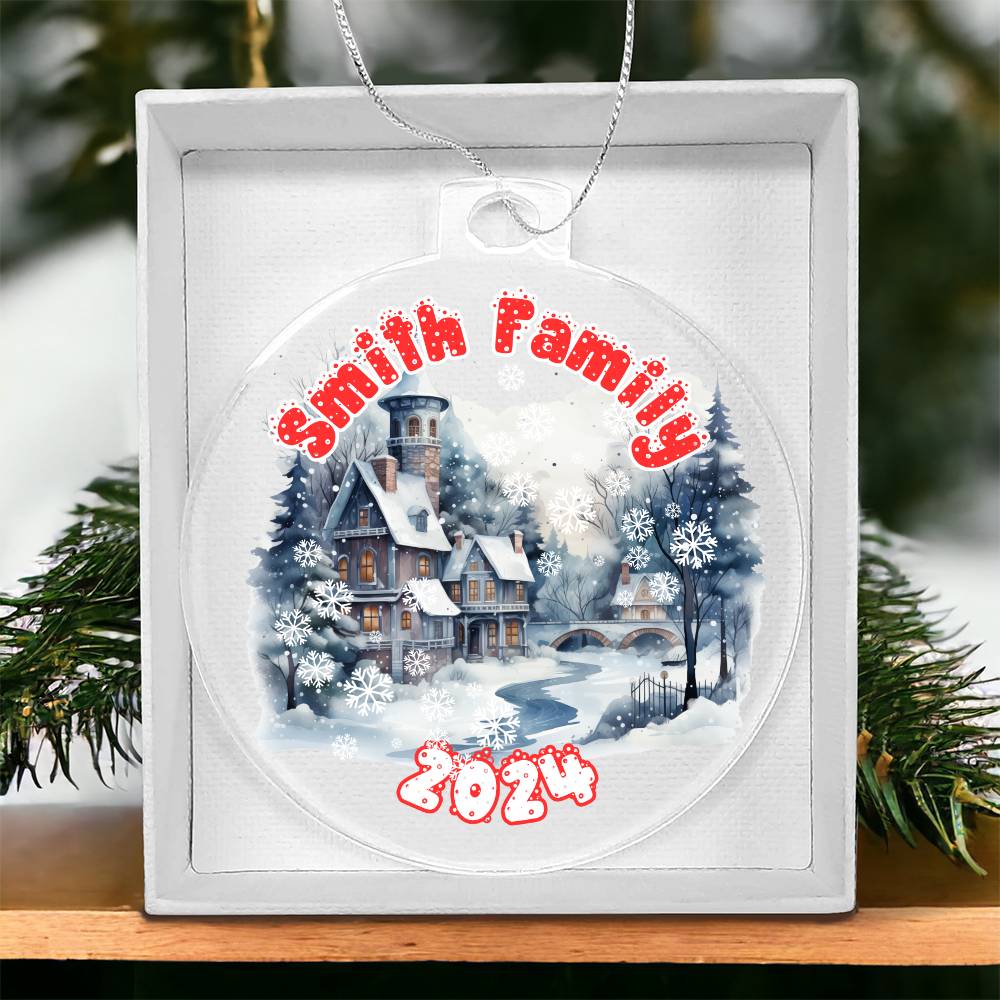 Winter Snowy Village-A unique keepsake with our Personalized Acrylic Ornament,Christmas,Holiday,Gift 11 - Essential Home Zone Essential Home Zone Ornaments Winter Snowy Village-A unique keepsake with our Personalized Acrylic Ornament,Christmas,Holiday,Gift 11