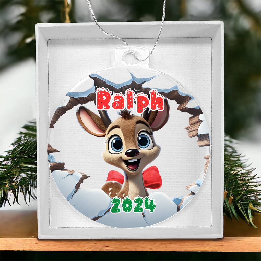 3D Reindeer-A unique keepsake with our Personalized Acrylic Ornament,Christmas,Holiday,Gift 6 - Essential Home Zone Essential Home Zone Ornaments 3D Reindeer-A unique keepsake with our Personalized Acrylic Ornament,Christmas,Holiday,Gift 6