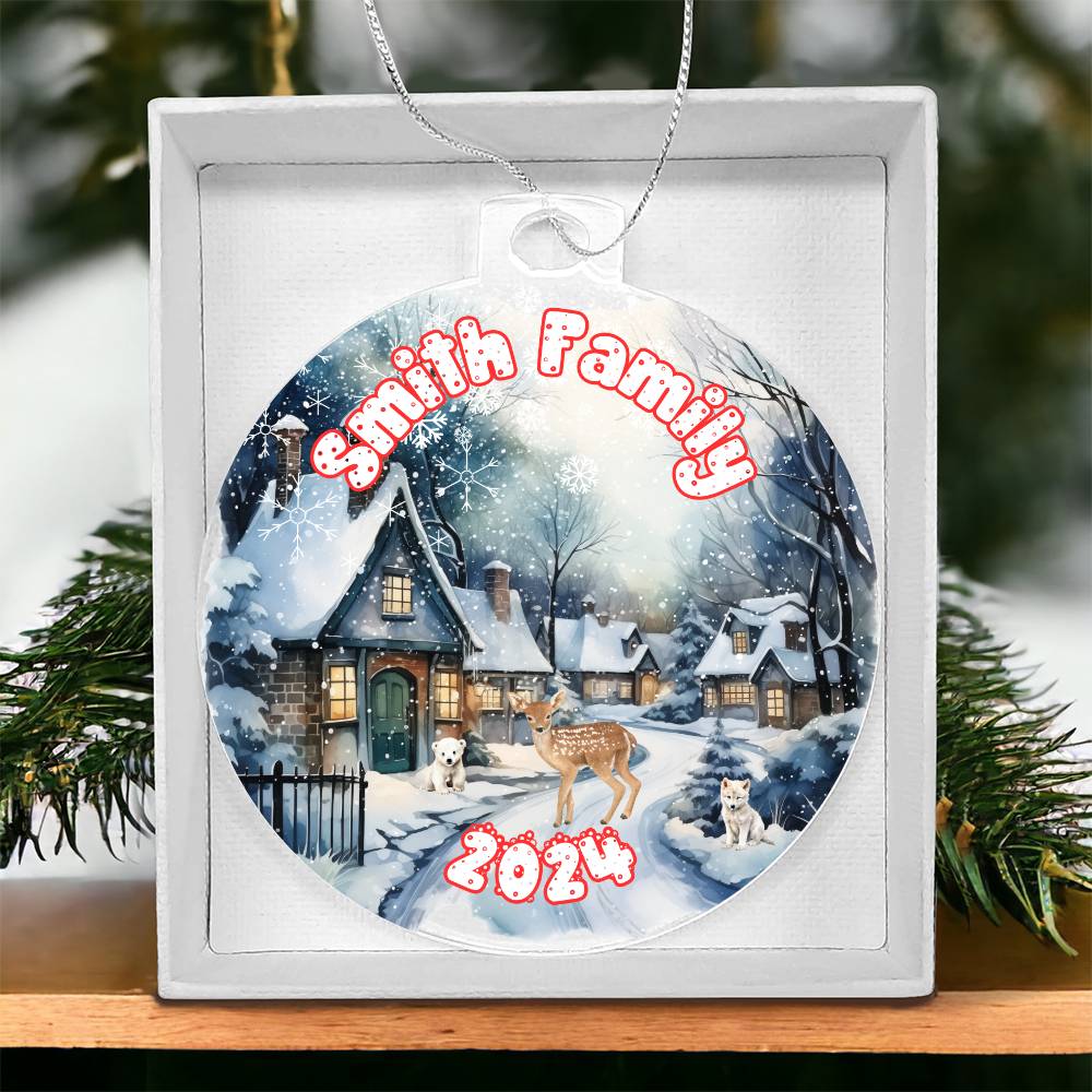 Snowy Winter Village-A unique keepsake with our Personalized Acrylic Ornament,Christmas,Holiday,Gift 14 - Essential Home Zone Essential Home Zone Ornaments Snowy Winter Village-A unique keepsake with our Personalized Acrylic Ornament,Christmas,Holiday,Gift 14