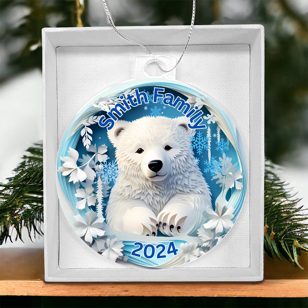 3D Papercut Bear-A unique keepsake with our Personalized Acrylic Ornament,Christmas,Holiday,Gift 18 - Essential Home Zone Essential Home Zone Ornaments 3D Papercut Bear-A unique keepsake with our Personalized Acrylic Ornament,Christmas,Holiday,Gift 18