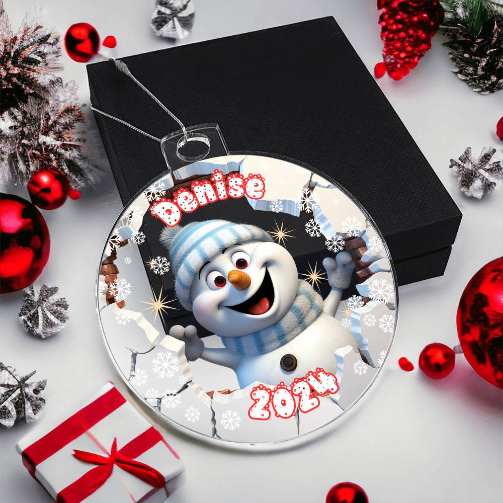 3D Snowman-A unique keepsake with our Personalized Acrylic Ornament,Christmas,Holiday,Gift 10 - Essential Home Zone Essential Home Zone Ornaments 3D Snowman-A unique keepsake with our Personalized Acrylic Ornament,Christmas,Holiday,Gift 10