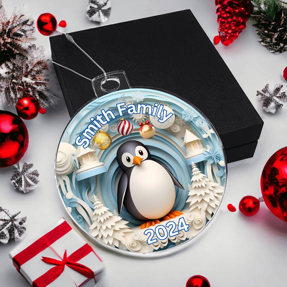 3D Papercut Penguin-A unique keepsake with our Personalized Acrylic Ornament,Christmas,Holiday,Gift 17 - Essential Home Zone Essential Home Zone Ornaments 3D Papercut Penguin-A unique keepsake with our Personalized Acrylic Ornament,Christmas,Holiday,Gift 17