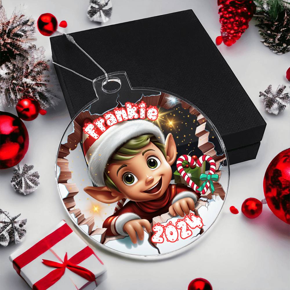 3D Elf-A unique keepsake with our Personalized Acrylic Ornament,Christmas,Holiday,Gift 9 - Essential Home Zone Essential Home Zone Ornaments 3D Elf-A unique keepsake with our Personalized Acrylic Ornament,Christmas,Holiday,Gift 9