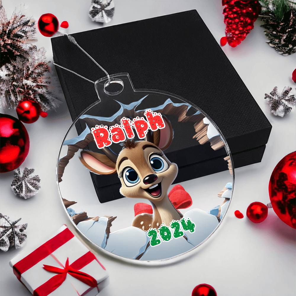 3D Reindeer-A unique keepsake with our Personalized Acrylic Ornament,Christmas,Holiday,Gift 6 - Essential Home Zone Essential Home Zone Ornaments 3D Reindeer-A unique keepsake with our Personalized Acrylic Ornament,Christmas,Holiday,Gift 6