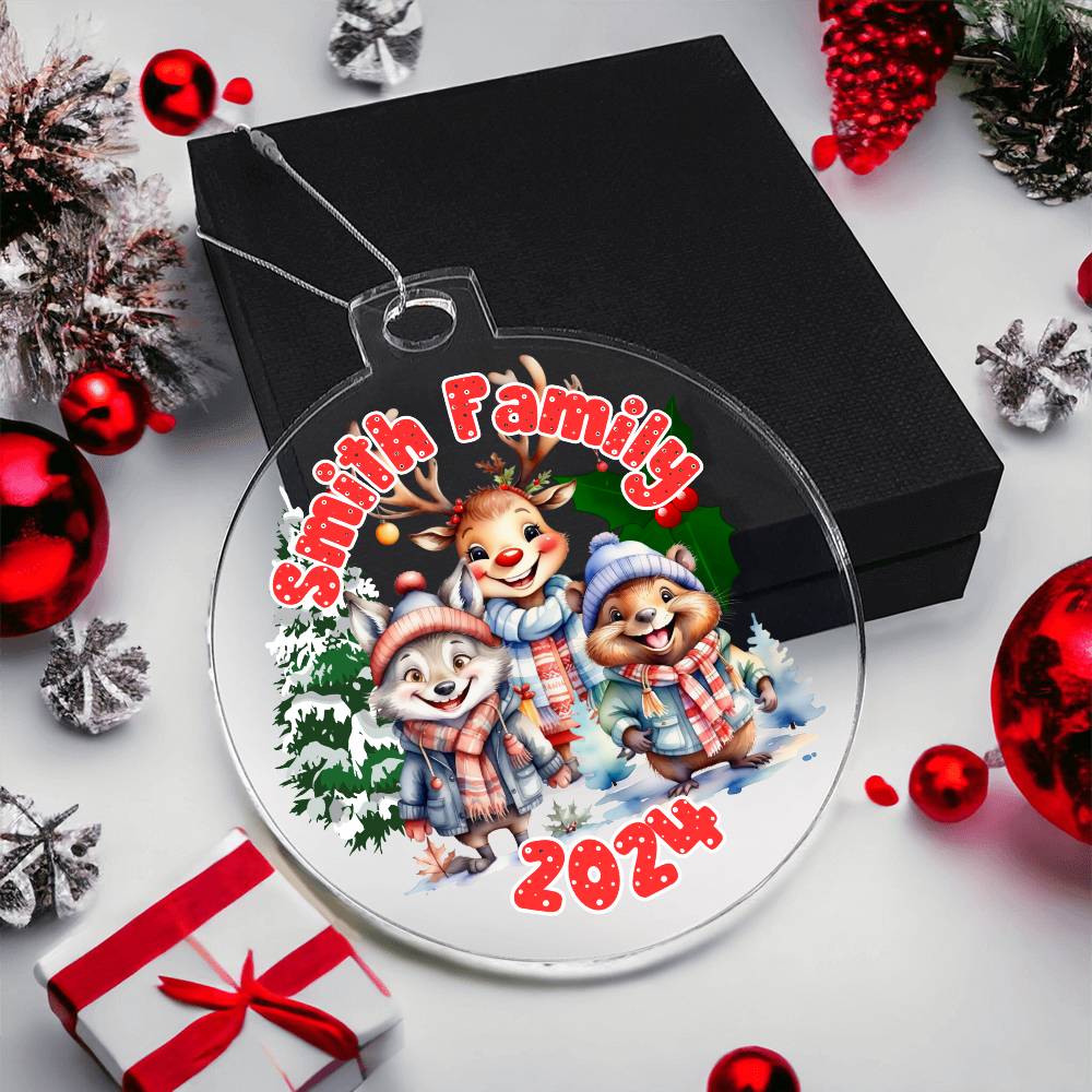 Cute Animal Friends-A unique keepsake with our Personalized Acrylic Ornament,Christmas,Gift,Holiday 30 - Essential Home Zone Essential Home Zone Ornaments Cute Animal Friends-A unique keepsake with our Personalized Acrylic Ornament,Christmas,Gift,Holiday 30