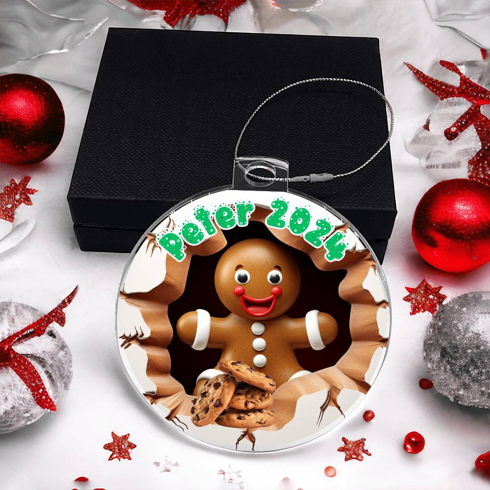 3D Gingerbread Man-A unique keepsake with our Personalized Acrylic Ornament 2 - Essential Home Zone Essential Home Zone Ornaments 3D Gingerbread Man-A unique keepsake with our Personalized Acrylic Ornament 2