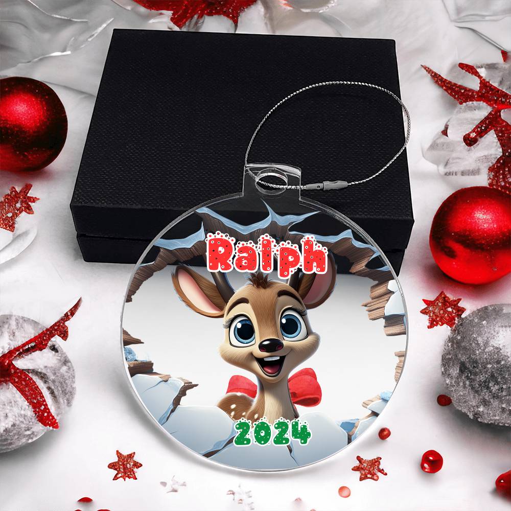 3D Reindeer-A unique keepsake with our Personalized Acrylic Ornament,Christmas,Holiday,Gift 6 - Essential Home Zone Essential Home Zone Ornaments 3D Reindeer-A unique keepsake with our Personalized Acrylic Ornament,Christmas,Holiday,Gift 6