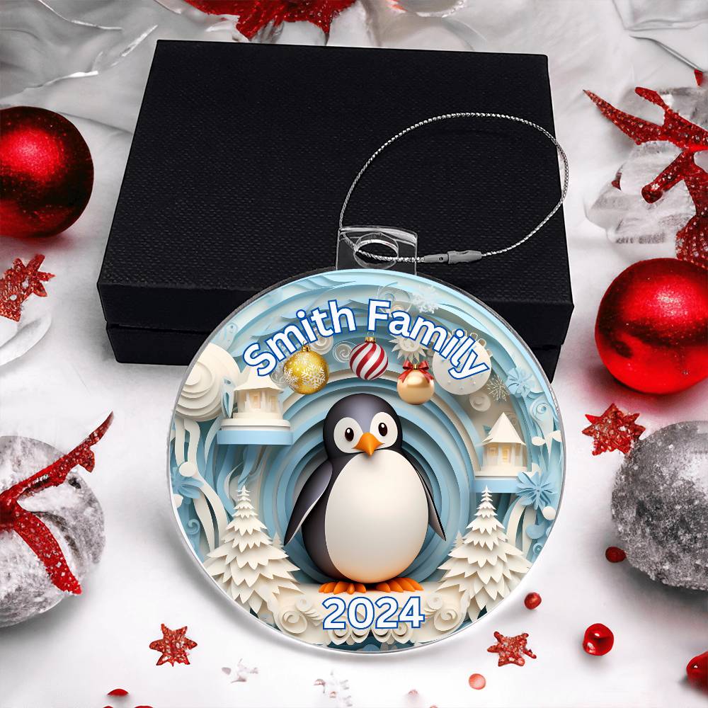 3D Papercut Penguin-A unique keepsake with our Personalized Acrylic Ornament,Christmas,Holiday,Gift 17 - Essential Home Zone Essential Home Zone Ornaments 3D Papercut Penguin-A unique keepsake with our Personalized Acrylic Ornament,Christmas,Holiday,Gift 17