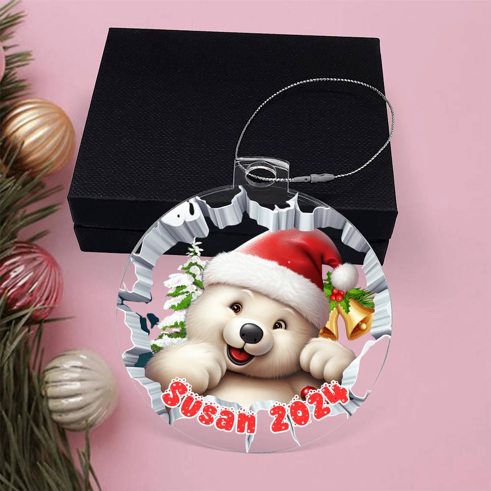 3D bear-A unique keepsake with our Personalized Acrylic Ornament 1 - Essential Home Zone Essential Home Zone Ornaments 3D bear-A unique keepsake with our Personalized Acrylic Ornament 1