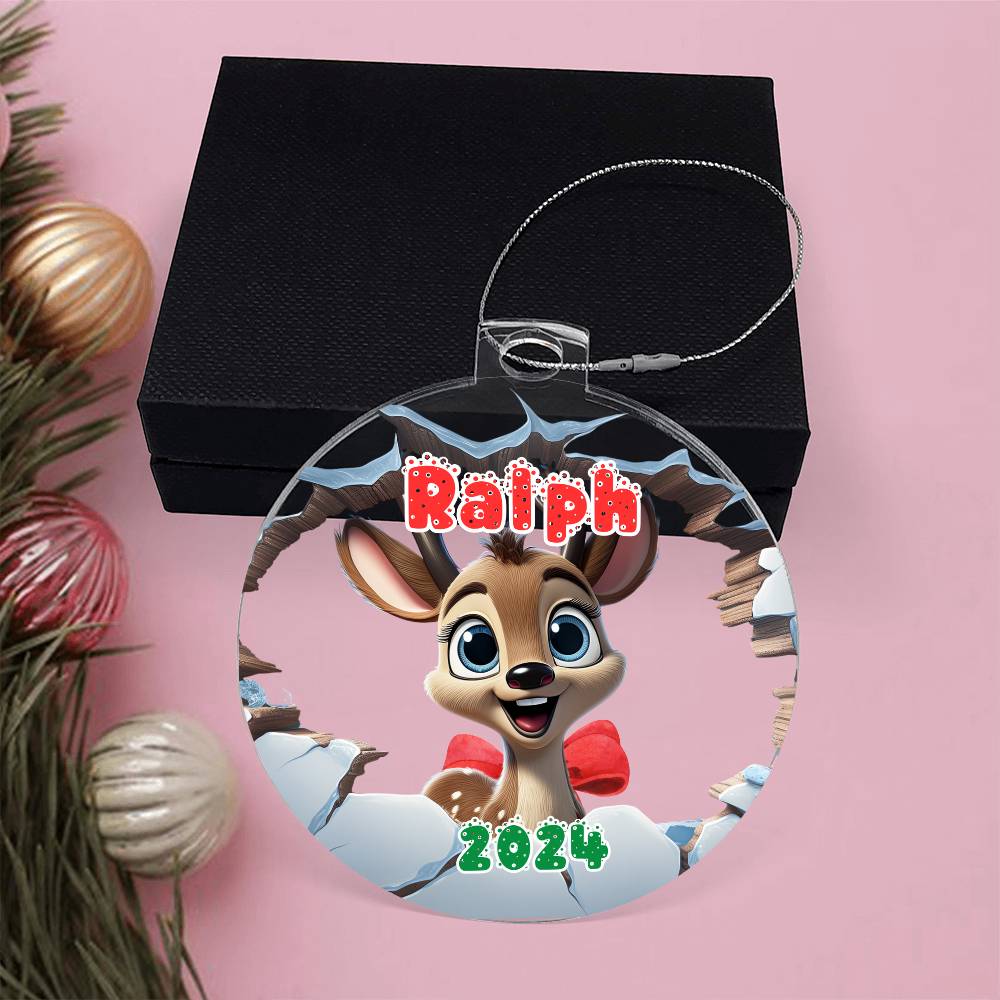 3D Reindeer-A unique keepsake with our Personalized Acrylic Ornament,Christmas,Holiday,Gift 6 - Essential Home Zone Essential Home Zone Ornaments 3D Reindeer-A unique keepsake with our Personalized Acrylic Ornament,Christmas,Holiday,Gift 6