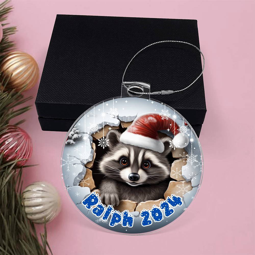 3D Racoon-A unique keepsake with our Personalized Acrylic Ornament,Christmas,Holiday,Gift 3 - Essential Home Zone Essential Home Zone Ornaments 3D Racoon-A unique keepsake with our Personalized Acrylic Ornament,Christmas,Holiday,Gift 3