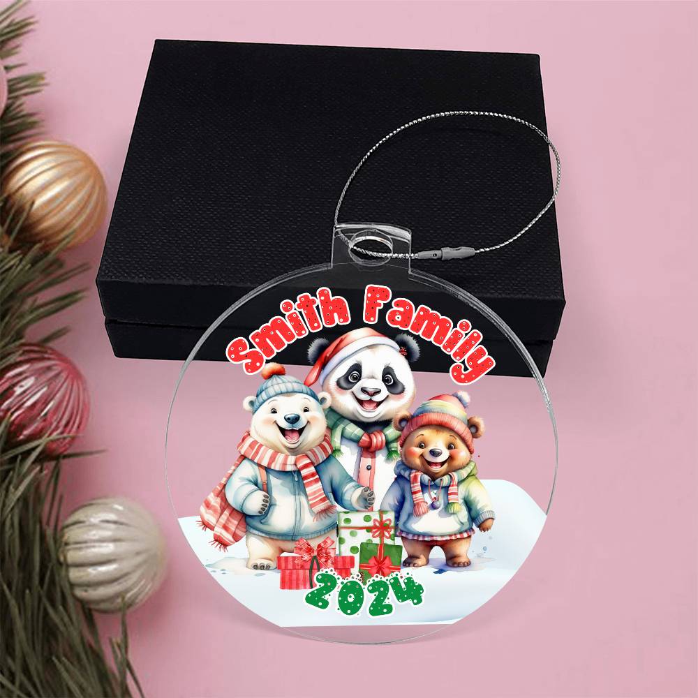 Winter Bears-A unique keepsake with our Personalized Acrylic Ornament,Christmas,Holiday,Gift 26 - Essential Home Zone Essential Home Zone Ornaments Winter Bears-A unique keepsake with our Personalized Acrylic Ornament,Christmas,Holiday,Gift 26