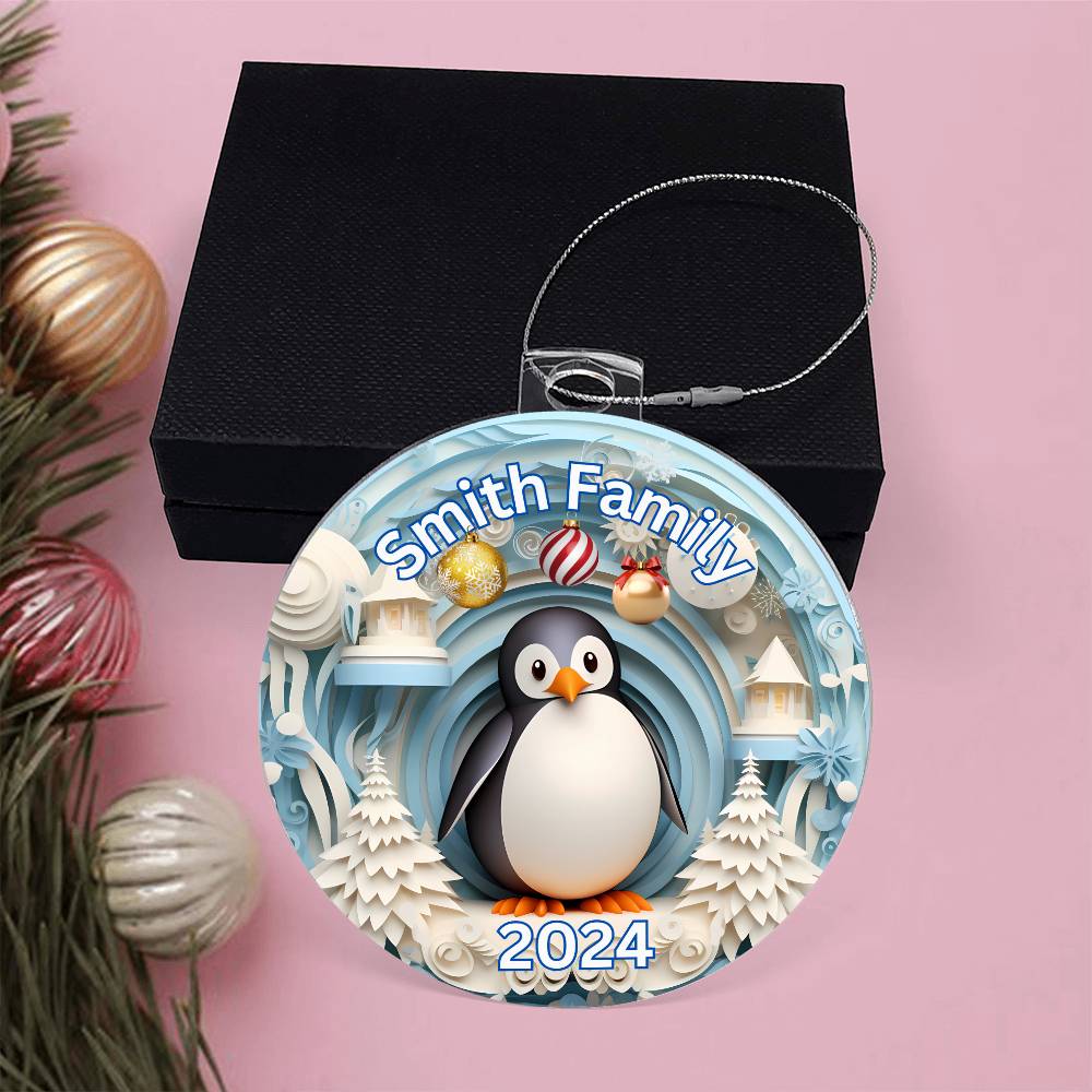 3D Papercut Penguin-A unique keepsake with our Personalized Acrylic Ornament,Christmas,Holiday,Gift 17 - Essential Home Zone Essential Home Zone Ornaments 3D Papercut Penguin-A unique keepsake with our Personalized Acrylic Ornament,Christmas,Holiday,Gift 17